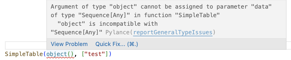 The editor shows errors in our input